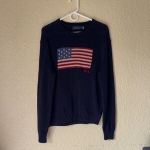 Polo Ralph Lauren Navy Sweater with American Flag